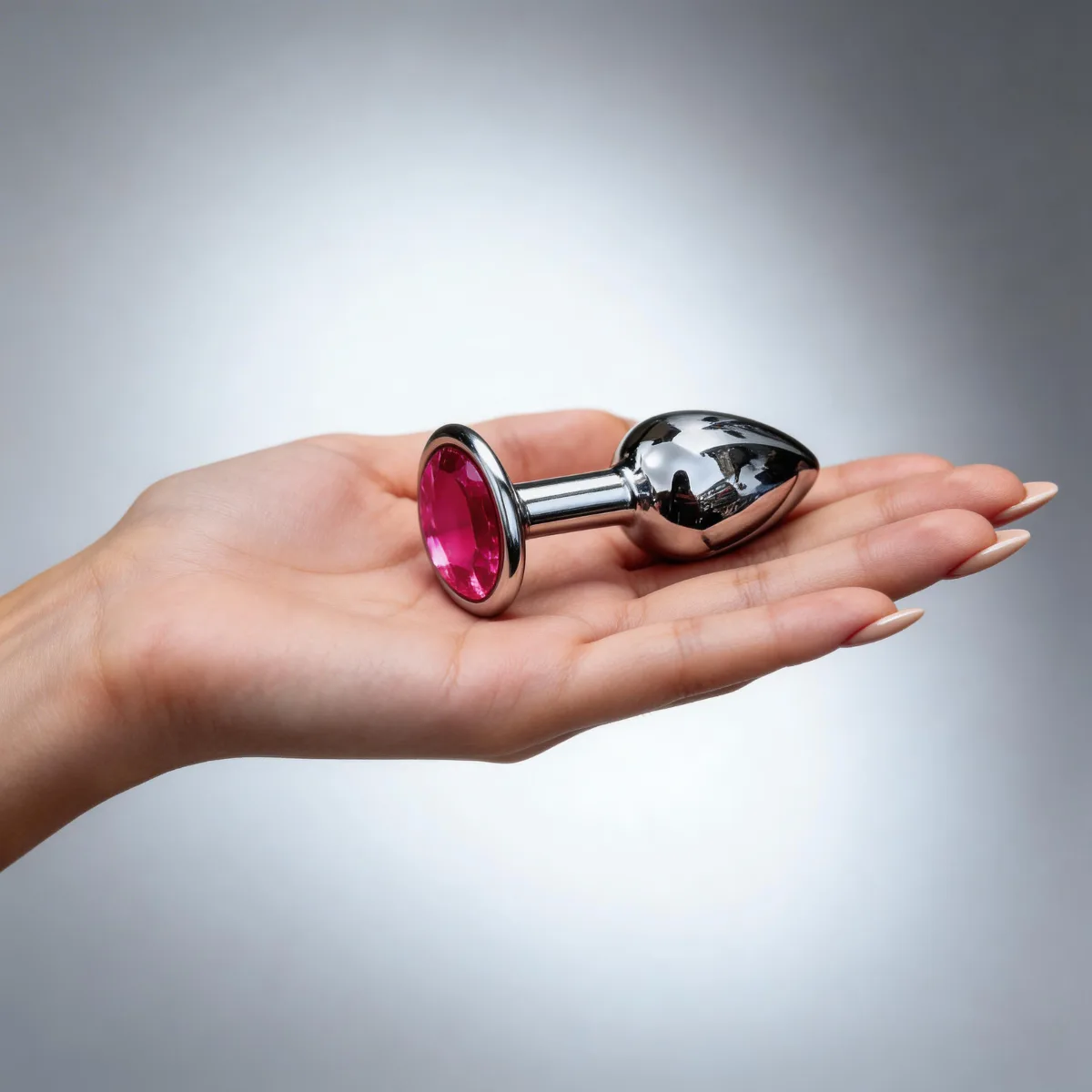 Plug Dilatador Anal Acero Strass - Metalico - Chico: imagen 1