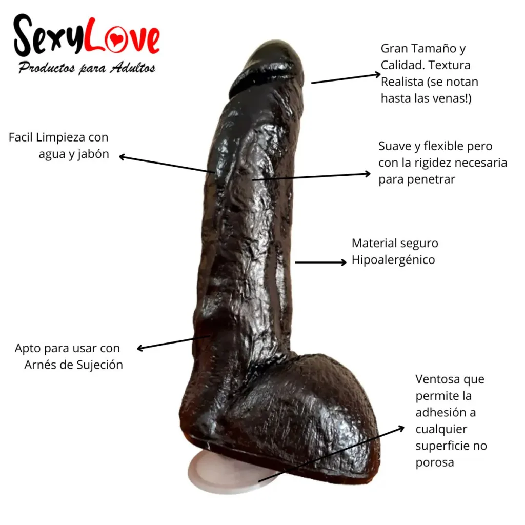 Consolador Pene Silicona Gran Tamaño 27x6.5cm