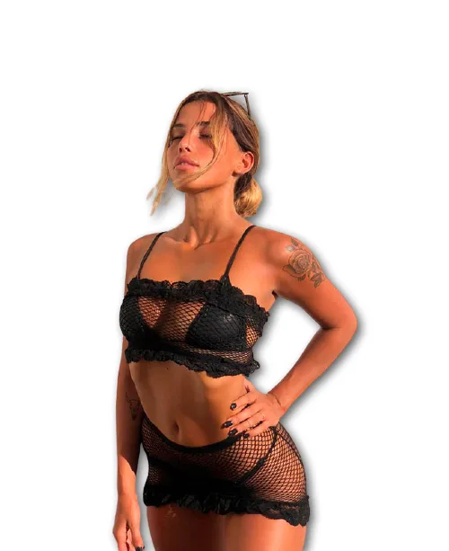 Conjunto de Red Pollera y Bando (art 1002) Talle 85 a 95