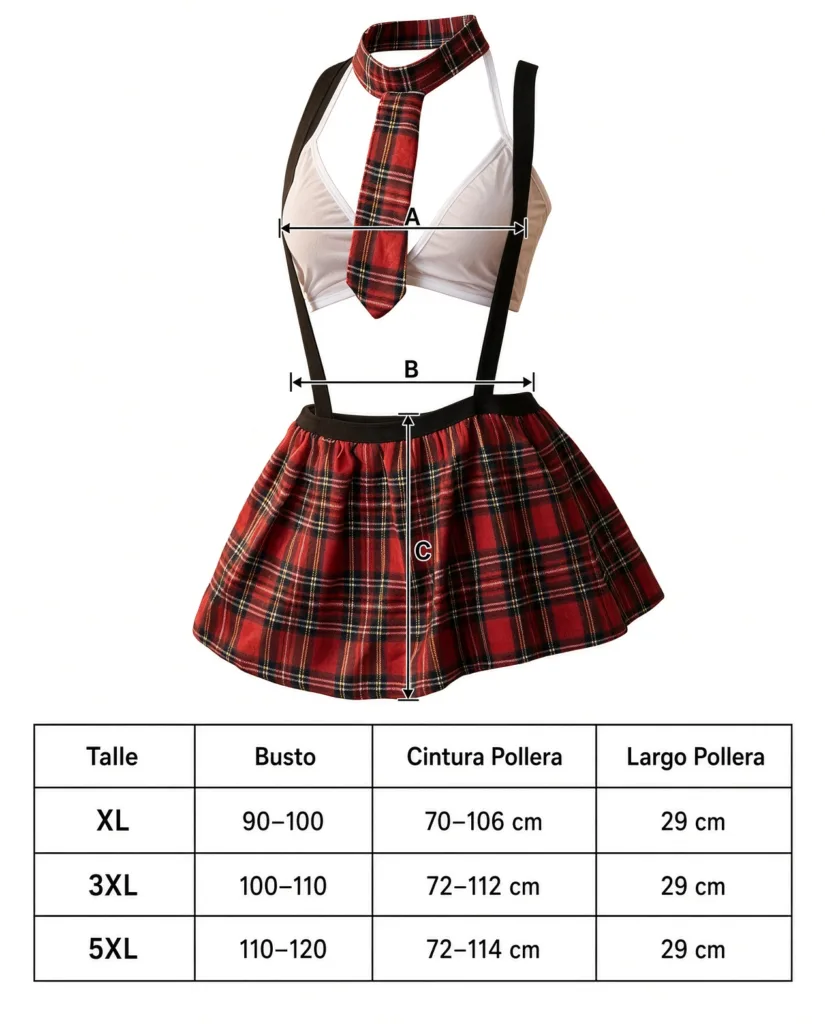 Disfraz Colegiala con Tiradores (AL282) Talle 90 al 120